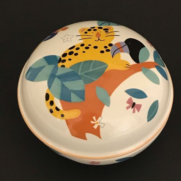 Mikasa CC104 Jungle Friends Round Porcelain Trinket Box - Picture 2 of 6